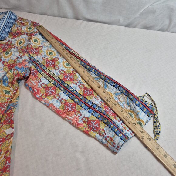 John Mark Women’s Tunic Size 3X Top Collar Button Multicolor  Multi Patern 27 - Picture 6 of 13